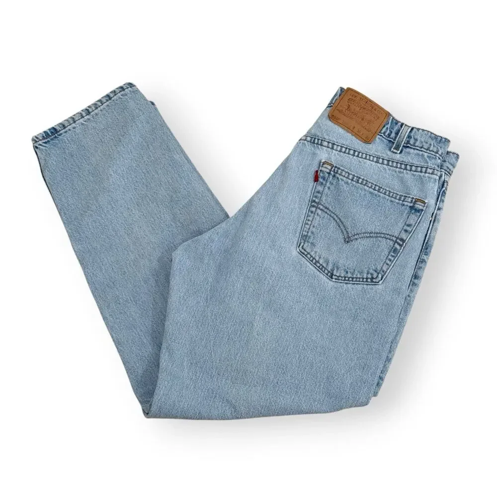Vintage 90s Levi's 550 Jeans Men 36x30 Blue Relaxed Fit Tapered Leg Made In USA